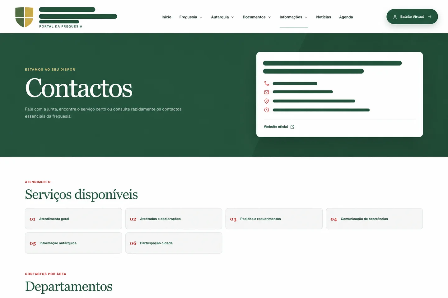 Exemplo anonimizado da página de contactos de um portal ATSAutarquia